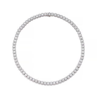 EMERALD CUT DIAMOND HALO NECKLACE