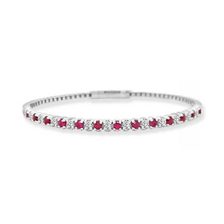 Flexible Ruby & Diamond Bangle