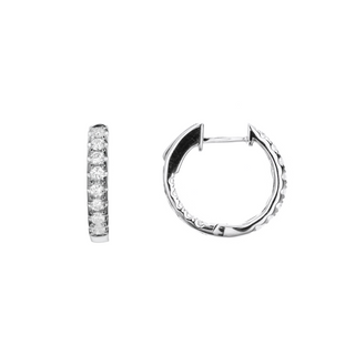 Small Inside & Out Diamond Hoops