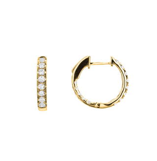 Small Inside & Out Diamond Hoops