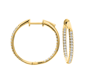 Small Inside & Out Diamond Hoops