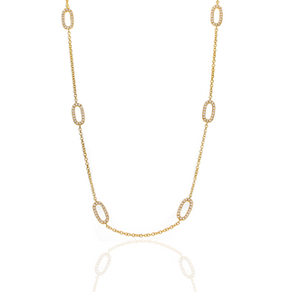 DIAMOND OVAL STATION NECKLACE