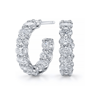 OVAL CUT DIAMOND HOOPS