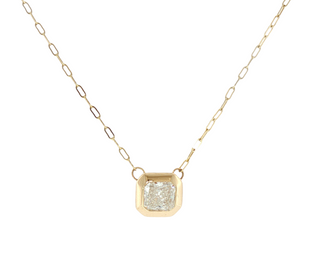 BEZEL SET RADIANT DIAMOND NECKLACE
