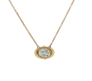 FANCY OVAL BEZEL DIAMOND NECKLACE