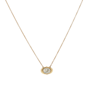 FANCY OVAL BEZEL DIAMOND NECKLACE