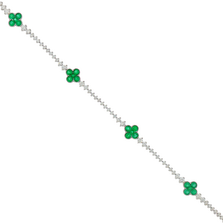 EMERALD CLOVER & DIAMOND BRACELET