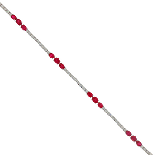 OVAL RUBY & ROUND DIAMOND BRACELET