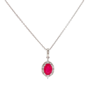 RUBY & DIAMOND CLUSTER NECKLACE