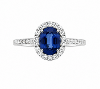 OVAL SAPPHIRE HALO RING