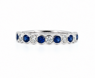 SAPPHIRE & DIAMOND HALF BEZEL BAND