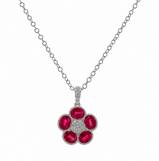 RUBY FLOWER NECKLACE