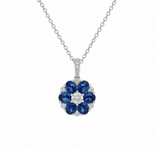 SAPPHIRE FLOWER CLUSTER NECKLACE
