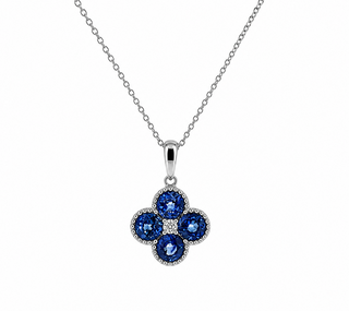 SAPPHIRE CLOVER NECKLACE