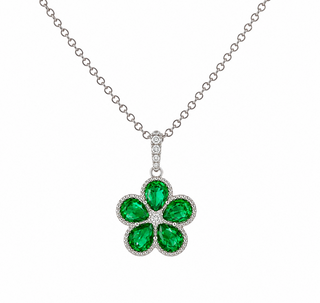 EMERALD FLOWER NECKLACE