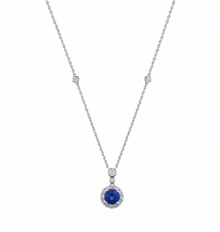SAPPHIRE CLUSTER DROP NECKLACE