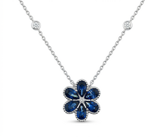 SAPPHIRE FLOWER NECKLACE