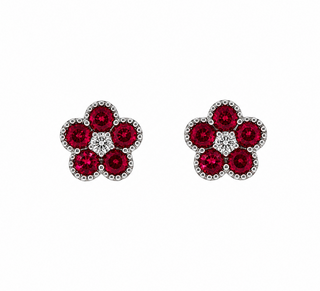 RUBY FLOWER EARRINGS