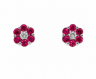 RUBY FLOWER EARRINGS
