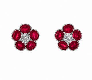 RUBY FLOWER EARRINGS