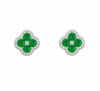 EMERALD CLOVER EARRINGS