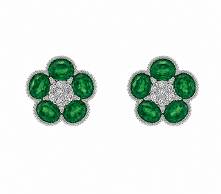 EMEARLD FLOWER EARRINGS