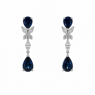 SAPPHIRE & DIAMOND DROP EARRINGS