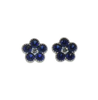 SAPPHIRE FLOWER EARRINGS