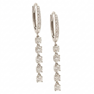 Diamond Drop Huggie Earrings
