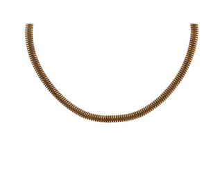 Textured Gold Tubogas Choker Necklace