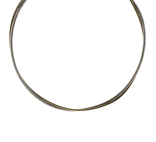 David Yurman Two-Tone Crossover Cable Choker Necklace