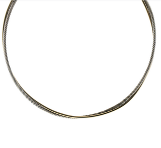 David Yurman Two-Tone Crossover Cable Choker Necklace