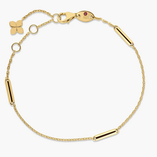 DESIGNER GOLD BAR STATION BRACELET