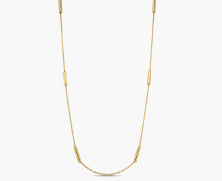 DESIGNER GOLD BAR STATION NECKLACE