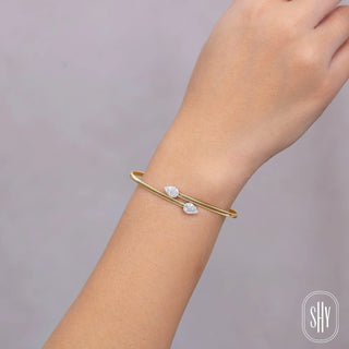 PAVE TEARDROP BYPASS BANGLE