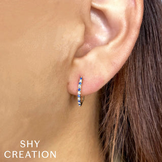 Sapphire & Diamond Hoops