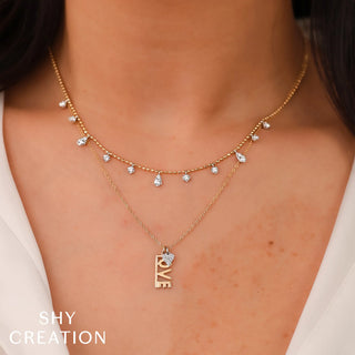 DIAMOND FACETED BALL CHAIN NECKLACE