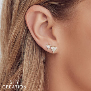 Pave Heart Studs