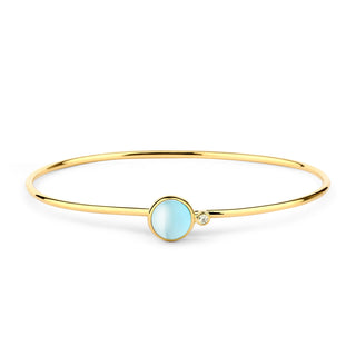 BLUE TOPAZ & DIAMOND BANGLE BRACELET