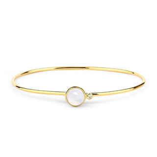 MOON QUARTZ & DIAMOND BANGLE BRACELET