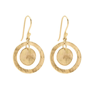 Open Hammered Double Disc Earrings