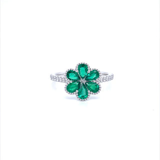 EMERALD FLOWER RING