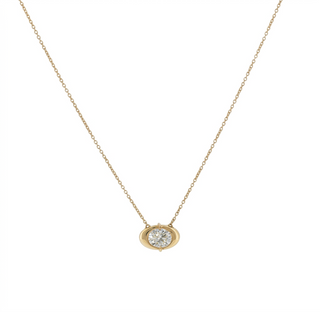 FANCY OVAL BEZEL DIAMOND NECKLACE