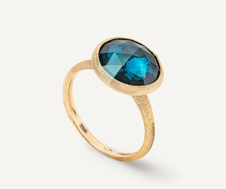 JAIPUR BLUE TOPAZ BEZEL RING