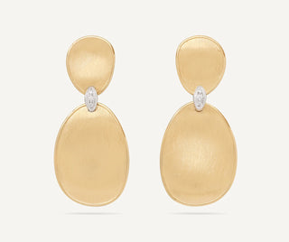 Lunaria Two-Drop Earrings with Diamond Accents