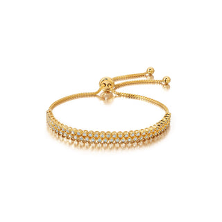 Double Row Diamond Bolo Bracelet